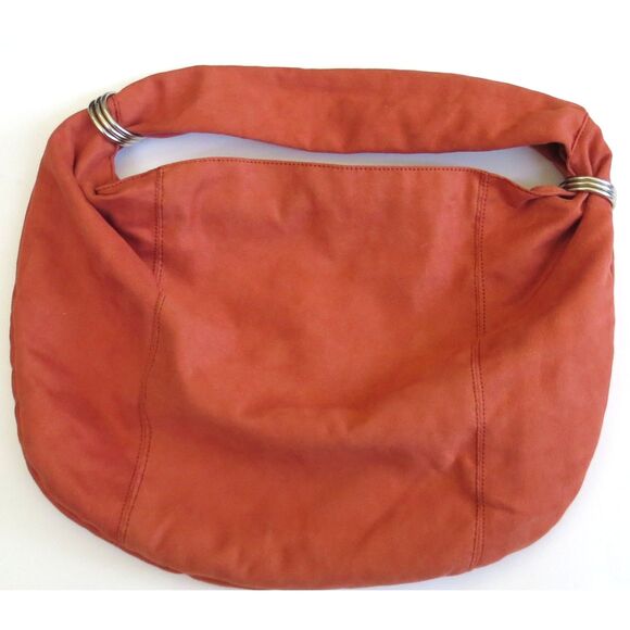 Bijoux Terner Hobo Bag Faux Suede Burnt Orange  EUC - Picture 1 of 5